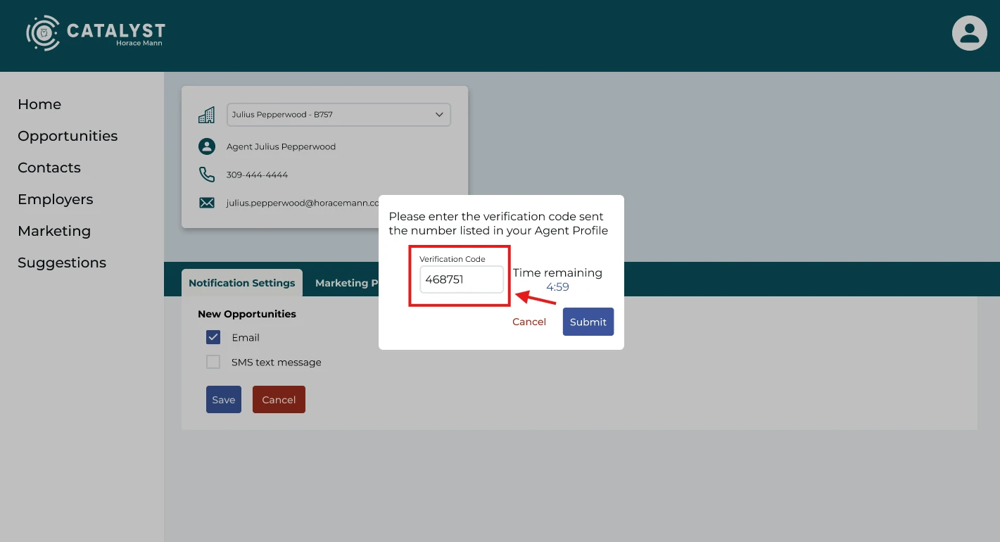 User manually verifies the phone number with code